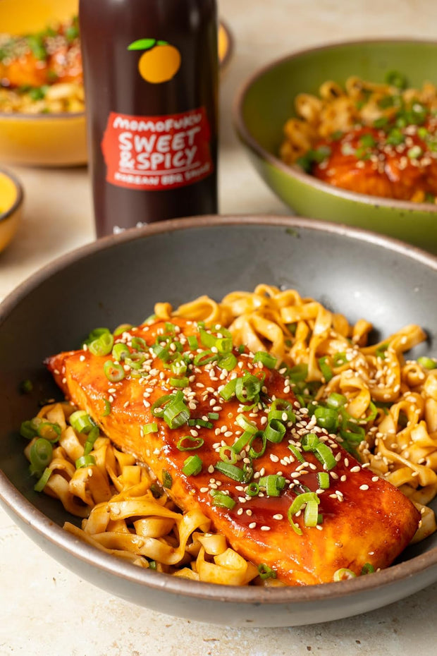 Momofuku Sweet & Savory Korean BBQ Sauce with Soy Sauce, Fresh Ginger, & Pear for Stir Fry, Barbecue, and Marinade; Galbi Style with Smoky, Savory-Sweet Flavor