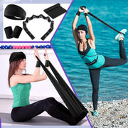 Poen 18 Pcs Pilates Ring Kit Home Pilates Ring Circle and Ball Set for Women Yoga Fitness Set with 5 Resistance Band Stretching Strap Non Slip Sock Ball Core Slider Wristband Headband Gym Bag