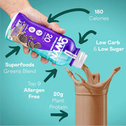 OWYN Only What You Need Plant Based Protein Shake, 20g Vegan Protein from Organic Pumpkin Seed, Flax, Pea Blend, Prebiotic Supplement, Superfood Greens, Gluten & Soy-Free (Cookies & Creamless)