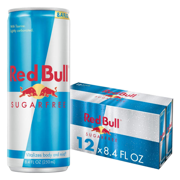 Red Bull Sugar Free Energy Drink with 151mg Caffeine plus Taurine & B Vitamins, 16 Fl Oz, Pack of 12 Cans