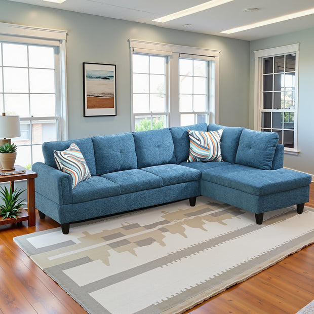 Sectional Couch 103.5" L Shaped Couch Comfy Futon Bed Upholstered Faux Leather 3 Pieces Living Room Furniture Sets with Ottoman and High Density Sponges for Living Room, White