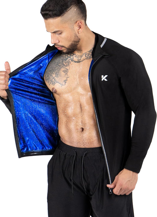 Kewlioo Pro Men's Heat Trapping Sauna Suit For Men, Sauna Long Sleeve Sauna Shirt for Gym, Workouts