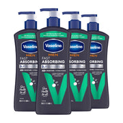 Vaseline Men's Healing Moisture Hand & Body Lotion For Dry or Cracked Skin Fast Absorbing Non-Greasy Lotion for Men 20.3 oz, Pack of 3