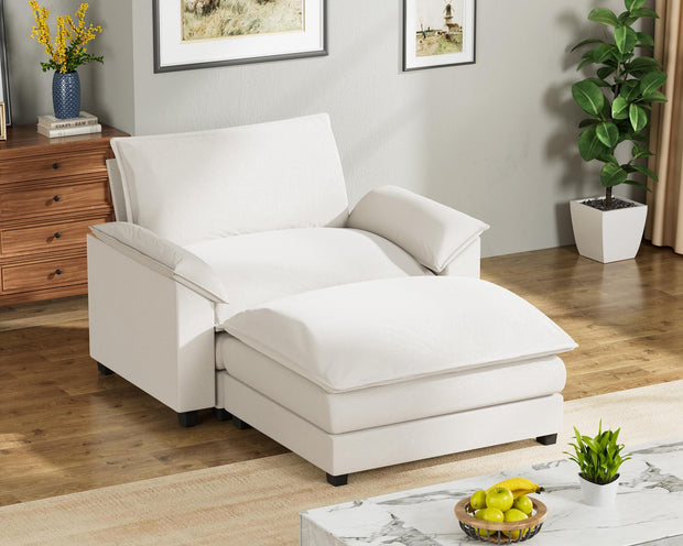 Homall 119" Modular Sectional Sofa, L Shaped Sofa Couch with Reversible Ottoman, DIY Combination Chenille Deep 3-Seat Cloud Couch for Living Room, Apartment (Light Grey, L Shaped Sofa)