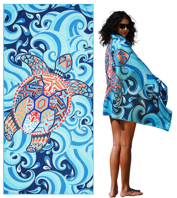 Microfiber Thin Lightweight Beach Towel Sand Free Quick Dry Absorbent Compact Towels for Swimming Pool Camping Beach Accessories Large Easy Pack Travel Things for Vacation Essentials Adult Gift