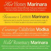 Sauz | Variety Pack, 25 Oz Jars (4-Pack), Includes Hot Honey Marinara, Creamy Calabrian Vodka, Wild Rosemary, Summer Lemon, Gluten-Free, Non-GMO, Multi-Use, Clean Ingredients – Small Batch Craft Sauces