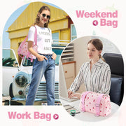 Mini Gym Bag For Women, Strawberry Print Gym Bags With Yoga Mat Holder, Cute Travel Weekender Overnight Duffle Bag For Girls Birthday Gifts, Not Yoga Mat