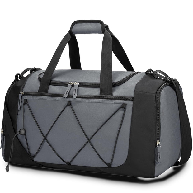 Vorspack Gym Bag for Men - 21 Inches Duffle Bag for Travel Lightweight Duffel Bag with Shoe Compartment Personal Item Travel Bag Weekender Bag for Travel Sports Gym - Black