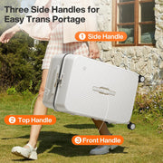 mixi 26 Inch Large Checked Luggage Suitcase with Spinner Wheels Upgrade Wide Handle PC Hard Shell Rolling Travel Suitcase with TSA Lock, Smoke White