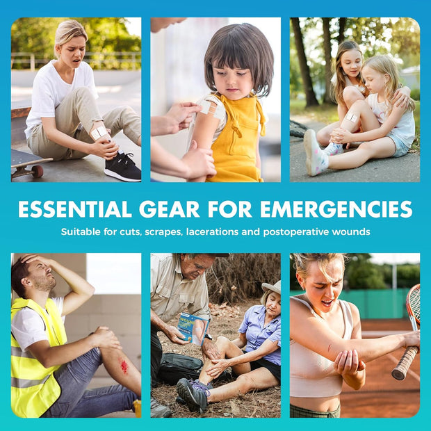 Sutures Butterfly Bandaids - 4 Pcs Laceration Closure Kit - Surgical Laceration Repair Without Sew - Quick Clot -Emergency Wound Closures Device (PU)