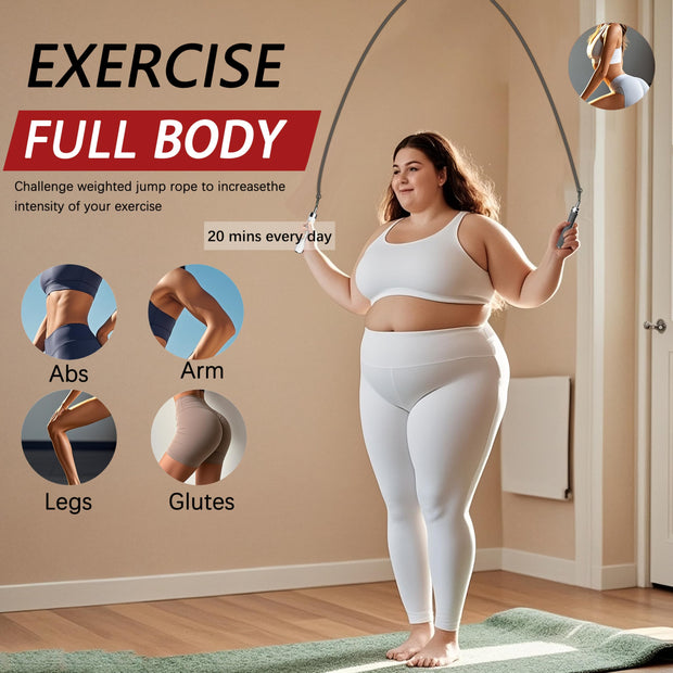 Mogold Weighted Jump Ropes for man&women fast clip interchangeable 1/4LB 1/2LB 1LB heavy jump ropes , Ball Bearing Design – Weighted, Length Adjustable,Ergonomics Grip for fitness weight loss & More