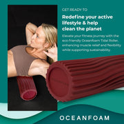 Oceanfoam Tidal Roller - Black - Muscle Massage Foam Roller for Back Pain & Stretching - Firm and Ergonomic Wide Wave Textured - Yoga, Athletics, & Wellness - Full Size, 20" x 5"