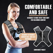 Weighted Vest Men or Women - 5/10/15/20/25/30lbs Weights with Reflective Stripe, Weighted Vest for Workout Equipment for Strength Training Running - Walking Weight Loss