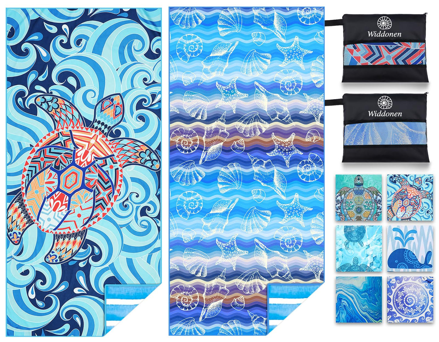 2 Pack Microfiber Lightweight Beach Towel Sand Free Quick Dry Absorbent Thin Compact Towels for Swimming Pool Camping Beach Accessories Large Easy Pack Travel Things for Vacation Essentials Gift