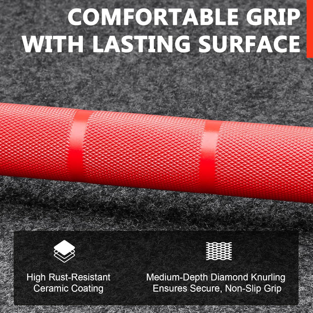 LIONSCOOL 7FT Olympic Barbell for Weightlifting, Power Lifting, 2 Inch Strength Training Bar for Squats, Deadlifts, Presses, Rows, Curls - 700lbs/1000lbs/1500lbs Capacity