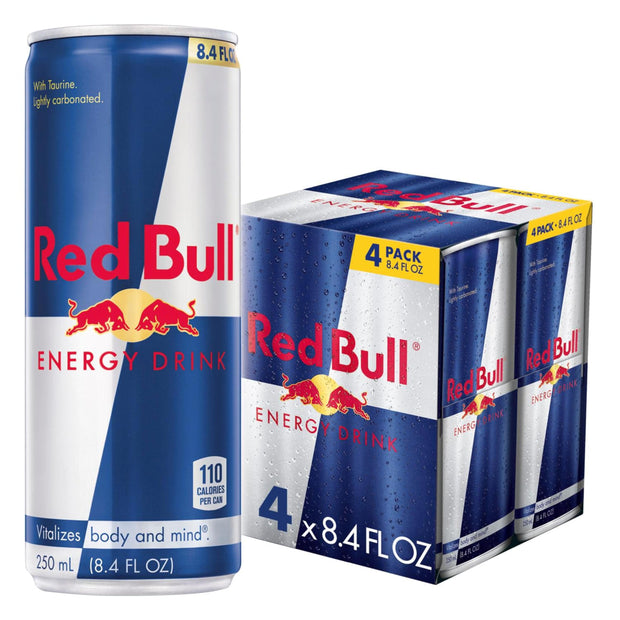 Red Bull Energy Drink with 80mg Caffeine plus Taurine & B Vitamins, 8.4 Fl Oz, 6 Packs of 4 Cans (Pack of 24)