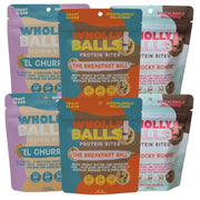 Wholly Balls Protein Bites – Healthy Plant-Based Snack – High Protein, Low Sugar, Gluten-Free Energy Balls (Pack of 6, Sampler Pack)
