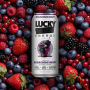 Lucky Energy Sugar Free Energy Drinks 16 Fl Oz Cans (12-Pack) Healthy Energy Drink. Bodacious Berry with Maca, Ginseng, Taurine, Beta-Alanine, 200mg Caffeine