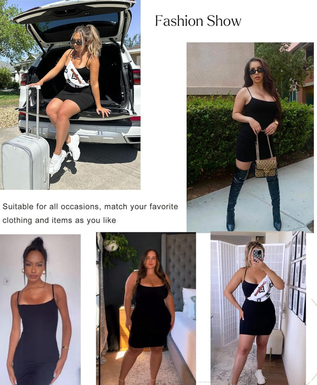 Popilush Summer Dresses for Women 2025 - Club Dress Cocktail Shapewear Mini Dress Spaghetti Straps Dinner Date Night Bodycon