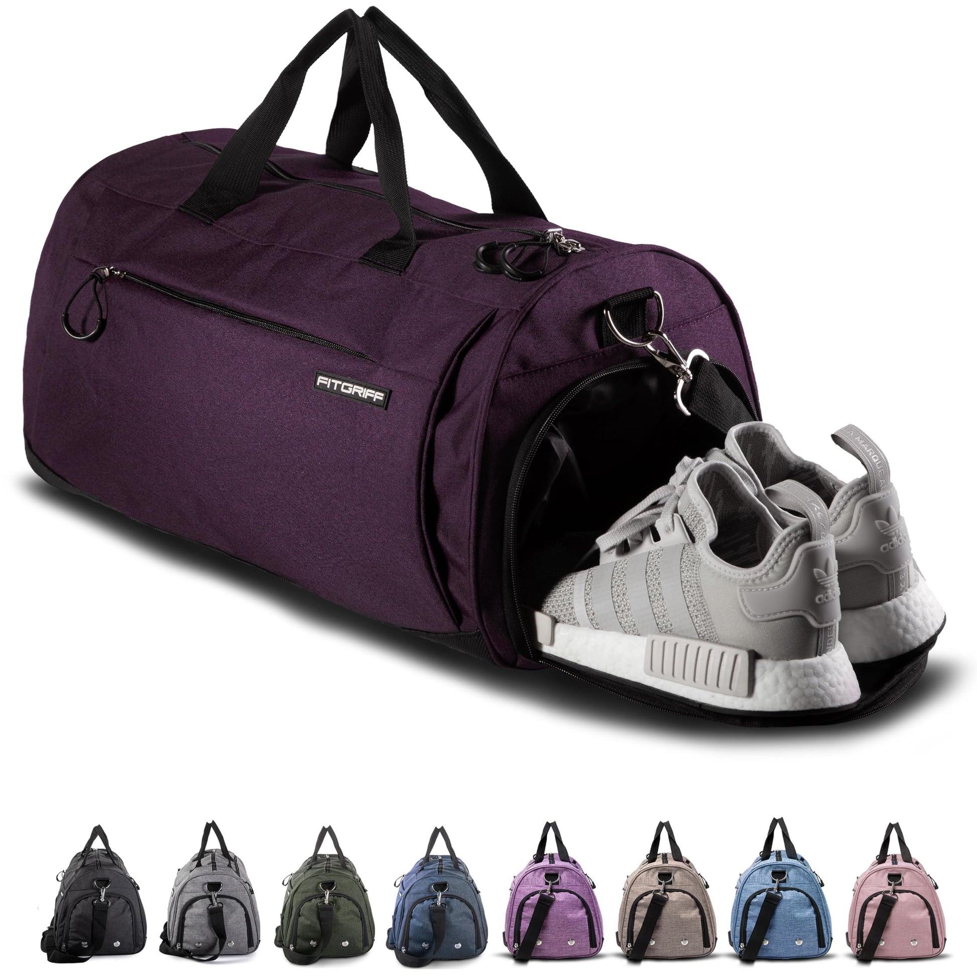 Fitgriff® Gym Bag for Men & Women with Shoe & Wet Compartment - Duffle Bag for Travel, Sports, Fitness & Workout