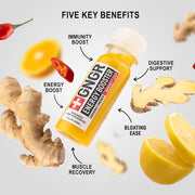 +GNGR Immunity Booster Organic Ginger and Turmeric Shot - Cold Pressed Ginger Shots with Turmeric, Cayenne Pepper, Orange, Lemon for All Natural Immune & Digestive Support (2 Oz, Pack of 12)