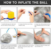 Yoga Ball, 18-30 Inch Extra Thick Exercise Ball for Workout Fitness Balance, Anti Burst Chair for Home and Office Desk, Includes Hand Pump & Workout Guide Access