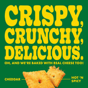 Pure Protein Cheesy Crackers Variety Pack, 6 Hot and Spicy and 6 Cheddar, High Protein Snack, 10G Protein, 1.34 oz, 12 Count