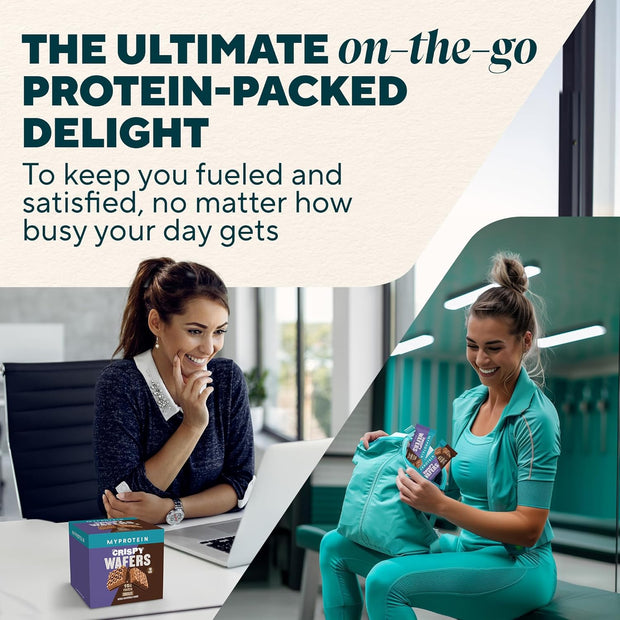 Myprotein Protein Bars, Crispy Protein Wafers, 15g High Protein Snacks, Box of 10 Chocolate Wafers Packs, Milk & Whey Protein Isolate, Light & Crunchy