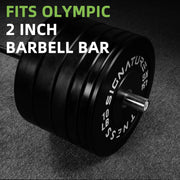 Olympic Barbell 2-Inch Rubber Bumper Plate Weight Set for Strength Training, Multiple Options