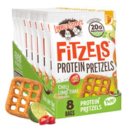Lenny & Larry's FITZELS Protein Pretzels (Cinnamon Buns) 8 Individual Bags 3 oz Each – High Protein Snacks with 20g of Plant Based Protein – Healthy Vegan Pretzels – Delicious Salty Taste
