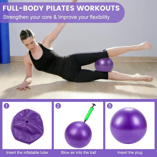 Pilates Ring Circle Fitness Set 17 pcs Equipment Accessories Workouts Includes Pilates Ball Magic Circle Yoga Ring Knee Pads and Resistance Bands for Women Set Gift for Women Weight Loss