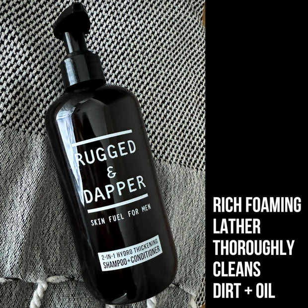 RUGGED & DAPPER 2-in-1 Mens Shampoo and Conditioner - Biotin Hair Thickening Shampoo for Men - SLS-free and Paraben-Free
