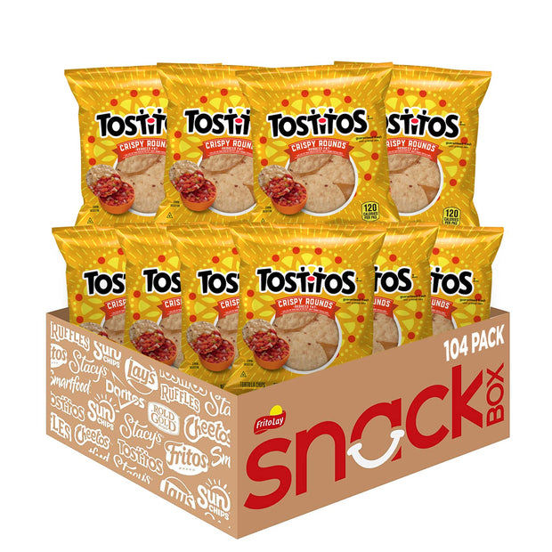 Tostitos Tortilla Chips Chip & Salsa Pack, 3oz Tostitos Crispy Rounds & 3.8oz Medium Salsa (16 count)