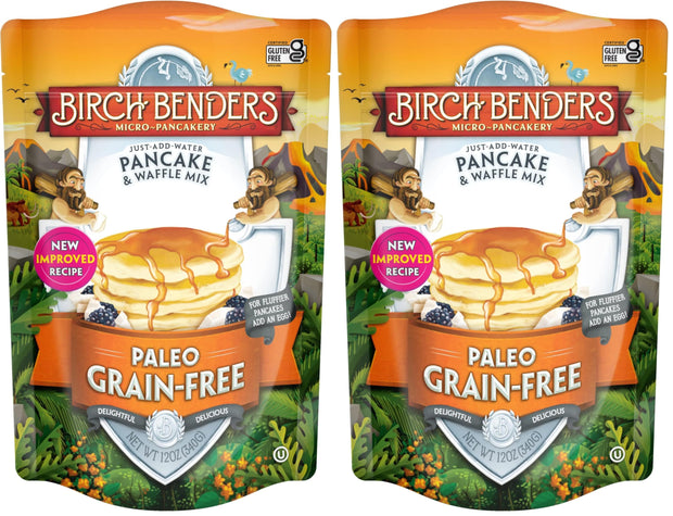 Paleo Pancake & Waffle Mix by Birch Benders, Kosher, Gluten-free, 12 oz Bag