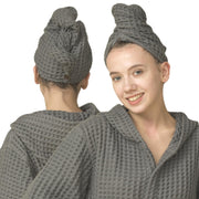 Luxury Japanese Cotton Waffle Bath Towel | Plush, Absorbent, and Quick Dry (Coral Orange, Hand Towel, 32" x 16")