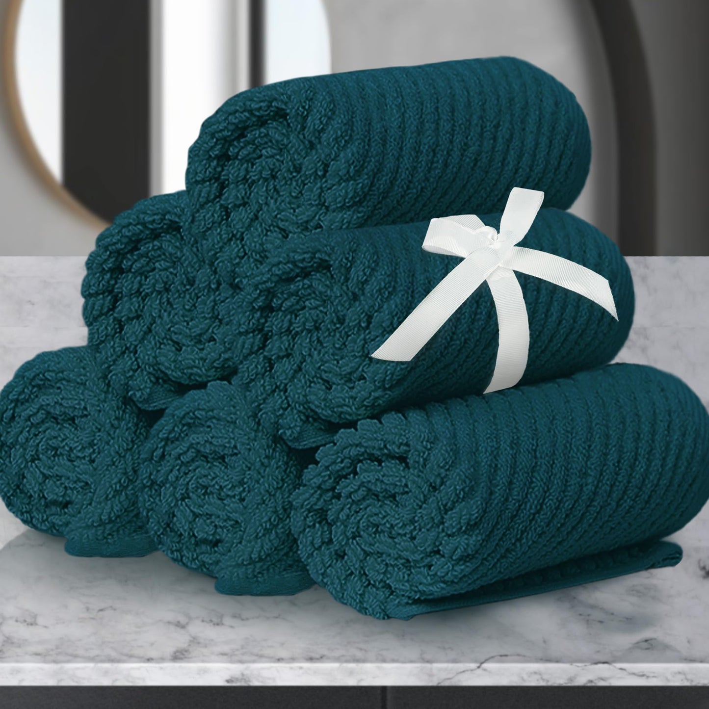 VOOVA & MOVAS Bathroom Hand Towels Set of 4, Large 18"x28" - 100% Cotton | Quick Dry | Light Weight | Thick | Soft | Absorption, Luxury Hand Towels for Showering, Hot Pink Bathroom Decor