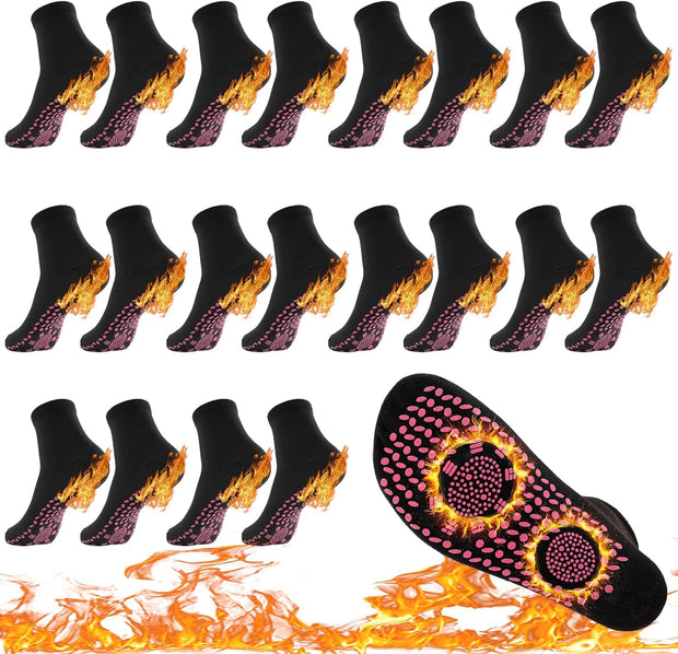 10Pairs Tourmaline Thermal Circulation Magnetic Self-heating Shaping Socks,Foot Massage Slimming Health Sock for Men Women