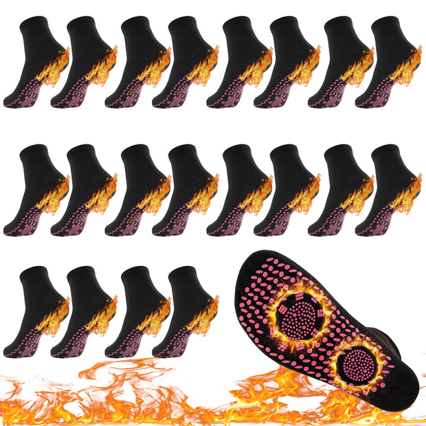 10Pairs Tourmaline Thermal Circulation Magnetic Self-heating Shaping Socks,Foot Massage Slimming Health Sock for Men Women