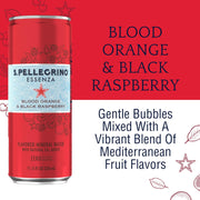 S.Pellegrino Essenza Blood Orange Black Raspberry Flavored Mineral Water with Natural CO2 Added 24 PACK