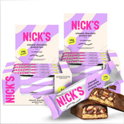 Nick's Protein Bars Crispy Cookie Chocolate, High Protein, Low Calories, Low Carb, Keto Friendly Snacks No Added Sugar (Multipack 12 bars x 50g), Crispy Cookie flavor