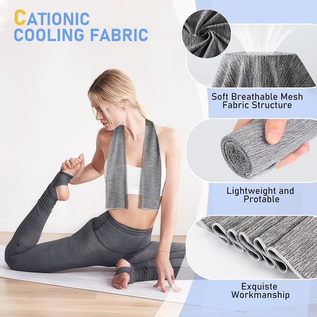 Pleneal Cooling Towels - 6 Pack Cooling Towel (40"x12"), Ice Gym Towels for Working Out, Microfiber Cool Towel for Neck and Face, Yoga Towel for Home Gym, Workout & More Activities