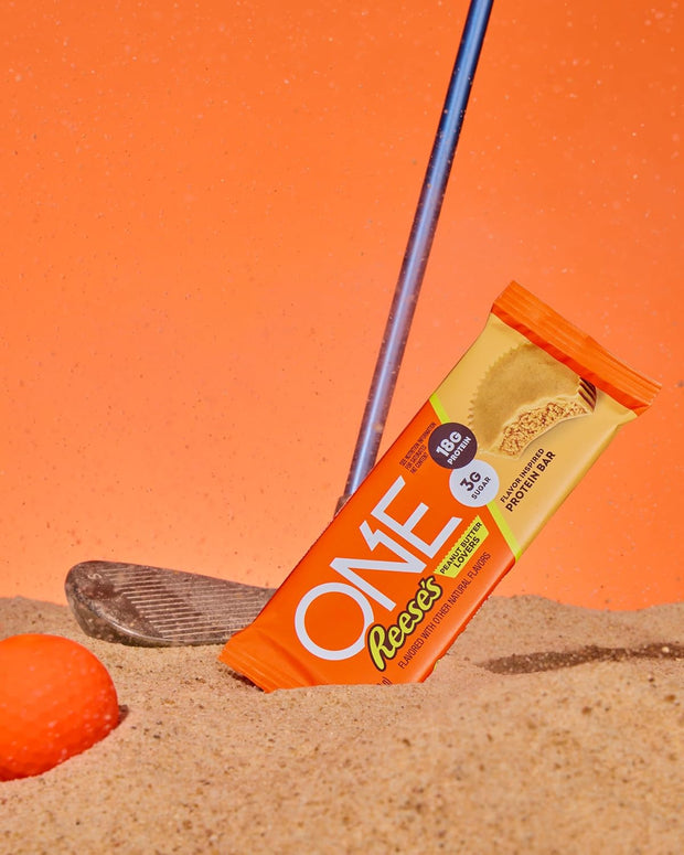 ONE Protein Bars, Reese's Peanut Butter Lovers, Gluten Free with 18g Protein and 3g Sugar, Pantry Staples, 2.12 oz (12 Count)