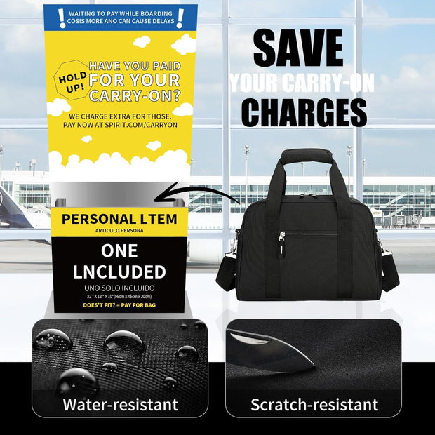 Small Gym Bag 14 inch, Mini Duffel Bag for Women & Men, Carry On Lightweight for Travel Sport - Black