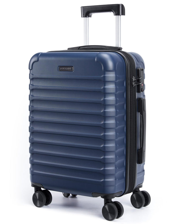 LIGHT FLIGHT Luggage Sets, 3 Piece Durable Suitcase Set with Spinner Wheels, 3 Pcs Hardside Lightweight luggage with TSA Lock, Large Checked Travel Suitcases, 20/24/28 Inch, Dark Blue