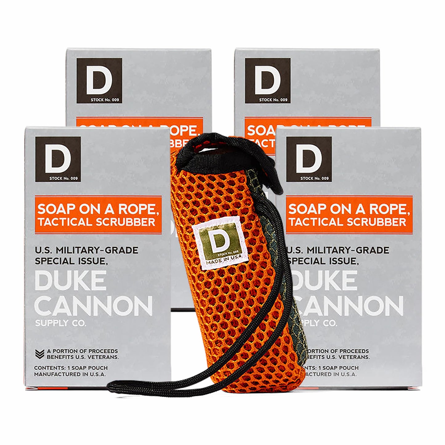 Duke Cannon Tactical Scrubber Soap Pouch - U.S. Military-Grade, Coarse and Soft Mesh, 550 Paracord, Shower Hygiene Essential for Men's Bar Soap