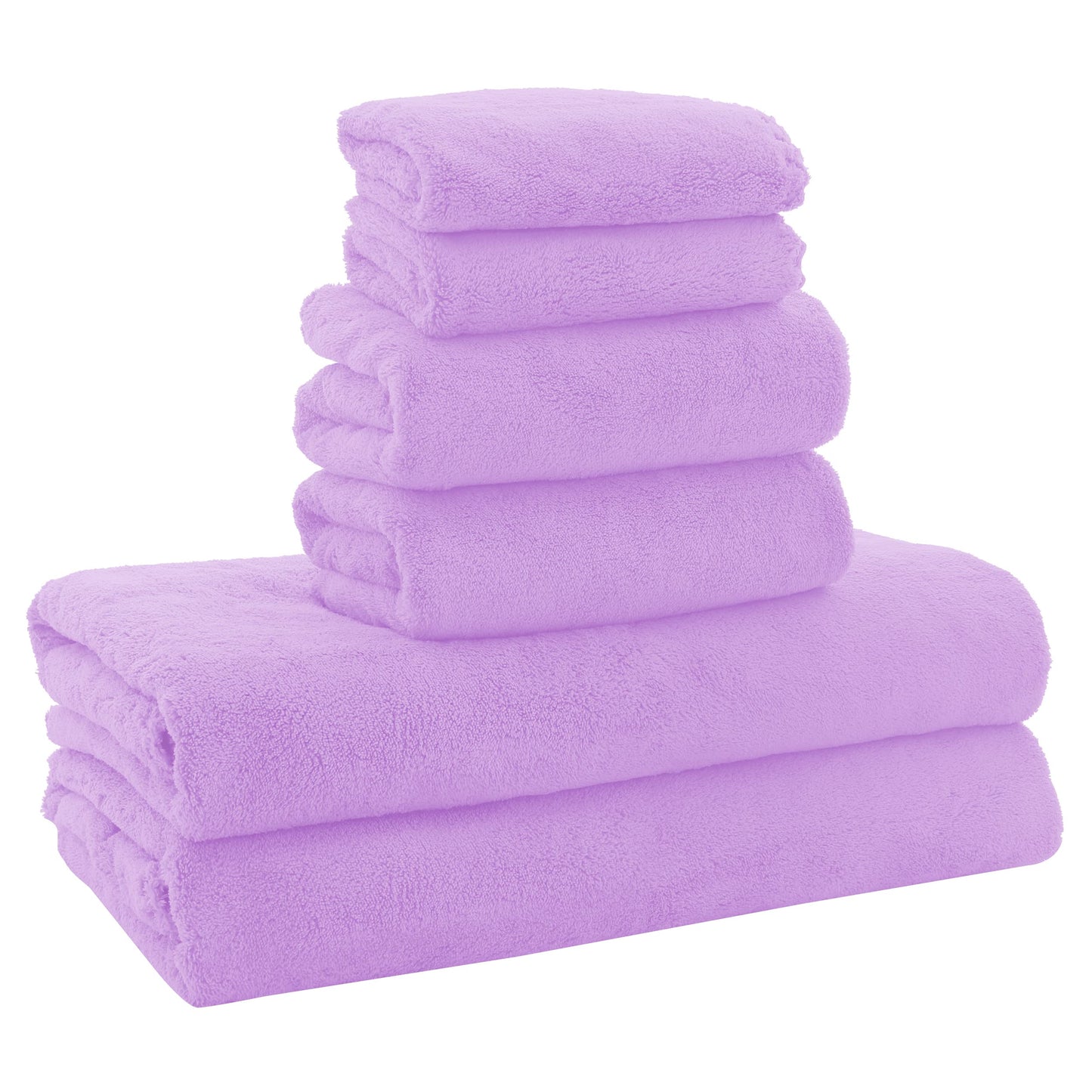 MOONQUEEN Ultra Soft Towel Set-Quick Drying-2 Bath Towels 2 Hand Towels 2 Washcloths - Microfiber Coral Velvet Highly Absorbent Towel for Bath Fitness, Bathroom, Sports, Yoga, Travel(Dark Grey, 6 Pcs)