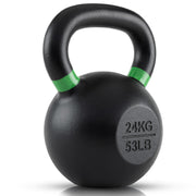 Single Cast Iron Kettlebell | Powder Coated - Wide Handle Weights for Core & Glute Workouts; Swings, Squats, Deadlifts; Strength, Endurance & Flexibility for Men & Women