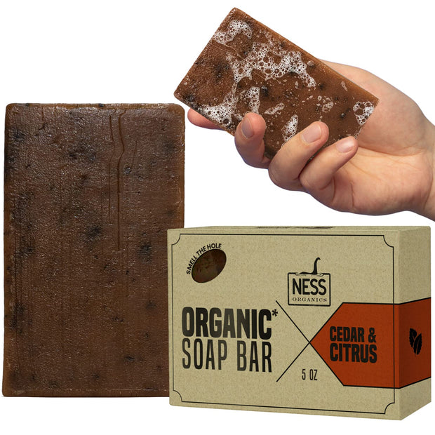 Ness Mens Soap Bar - Smoked OUD Scent - Natural Soap For Men - Mens Bar Soap With Organic Ingredients & Essential Oils - Moisturizing Bar Soap - Handmade In The USA, Cruelty Free, Vegan - 3 Pack