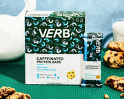 Verb Energy Caffeinated Protein Bar Bundle – Chocolate Chip Peanut Butter & Oatmeal Chocolate Chip – 10g Plant-Based Protein – Vegan, Gluten-Free, 200-Calorie Low Sugar Energy Bars with Organic Green