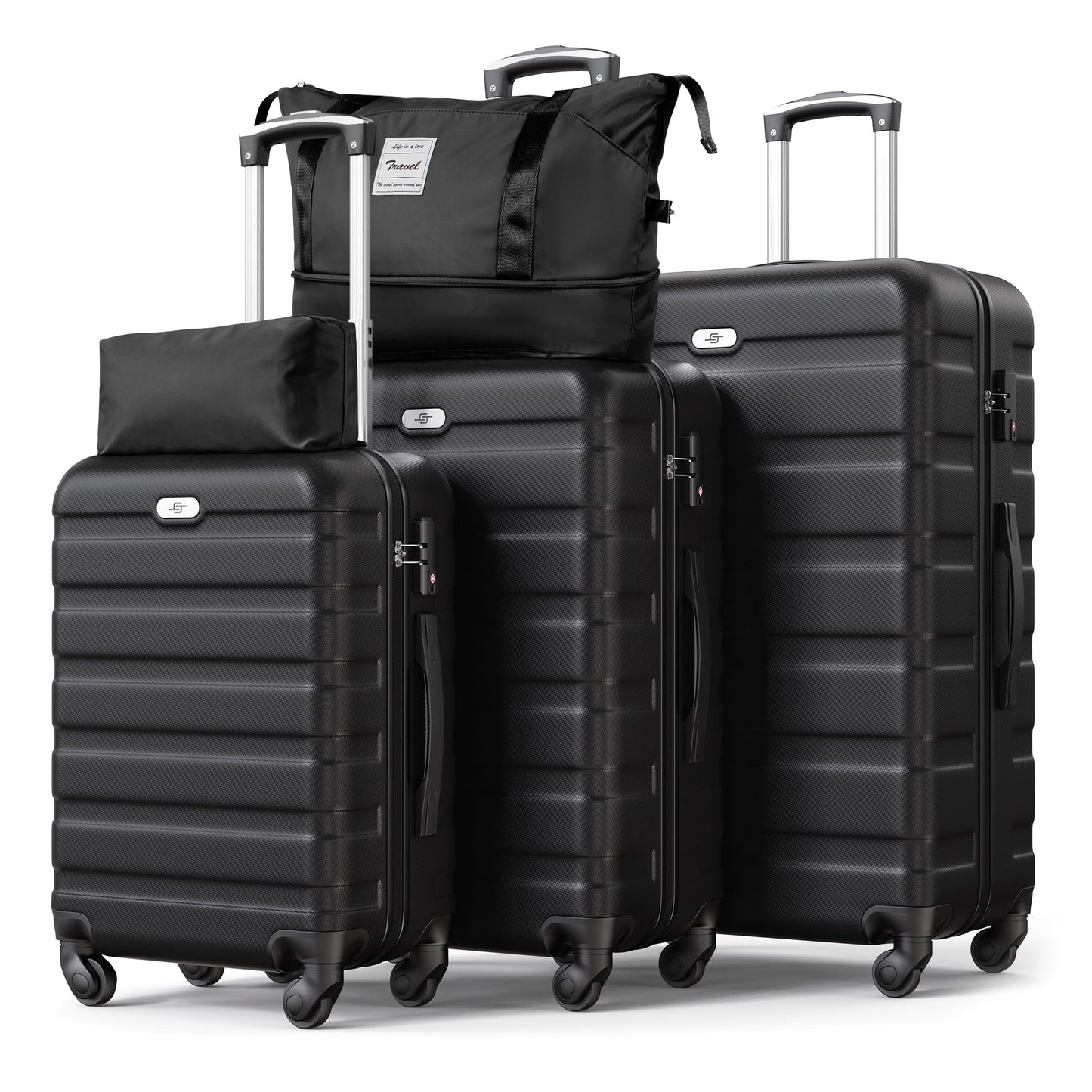 Suitour Luggage 3 Piece Sets Hard Shell Luggage Set with Spinner Wheels, TSA Lock, 20 24 28 inch Travel Suitcase Sets, Bright Blue